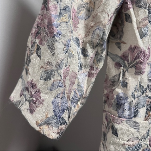 Vintage 80s Pierre Lamonte Floral Metallic Jacquard Blazer Womens Size XL Spring - Picture 6 of 16